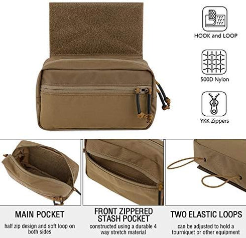 KRYDEX Tactical Drop Pouch, Sub Abdominal Carrying Kit Bag, Tactical Fanny Pack with Hook and Loop Panel