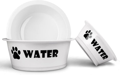 FOREYY Set of 2 Ceramic Dog Cat Bowl Set - Pet Porcelain Food & Water Feeder Dish Bowls, Dishwasher Safe