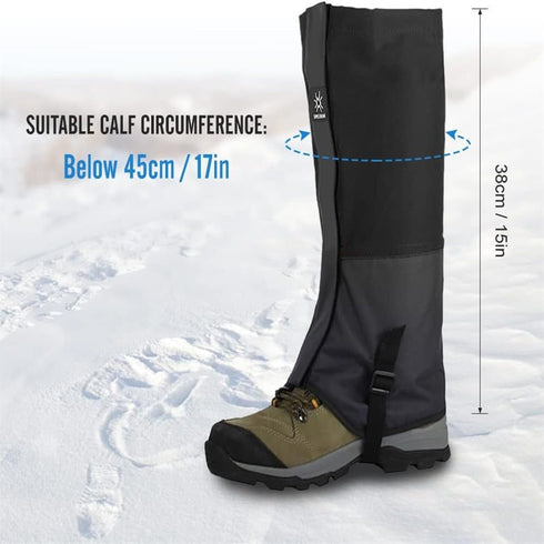 Waterproof Gaiters for Hiking, Lightweight Leg Gaiters with Upgraded Zipper Design, Breathable Shoe Gaiters for Men