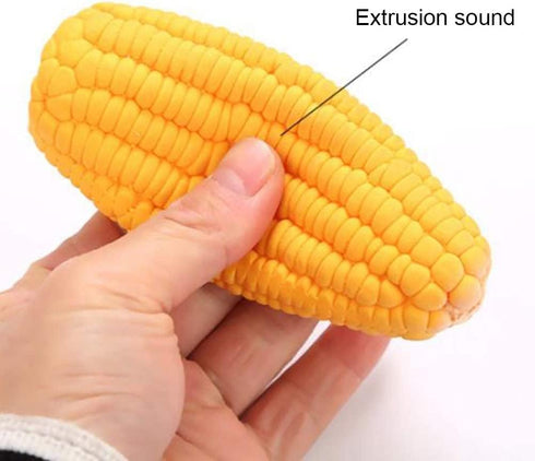 Pet Dog Puppy Latex Corn Shape Squeaky Toy, Bite-Resistant Interactive Chew Toy for Small/Medium/Large Dogs