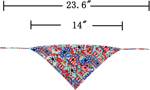 KZHAREEN 7th American Flag Dog Bandana of July Pet Clothes Patriotic Reversible Triangle Bibs Scarf Accessories