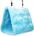 Pet Bird Nest Hammock Hanging Cave Bed - Plush Snuggle Happy Hut Tent (Small, Blue)