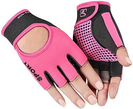 HinyBoeh Workout-Gloves for Men & Women - Fingerless Gym Gloves with Non-Slip Palm