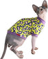 Sphynx Hairless Cat Cute Summer Cotton T-Shirts, Round Collar Kitten Shirts Cats Apparel (Leopard, X-Large)
