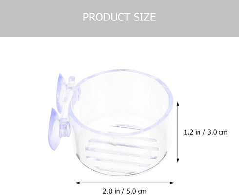 Mipcase 4Pcs Red Worm Feeder Dish with Suction Cup, Floating Fish Tank Feeding Bowl for Shrimp and Fish.