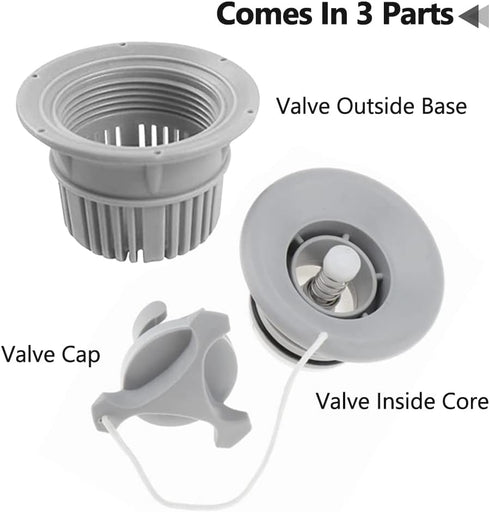 Inflatable Pontoon Boat Raft Air Valve, 6-Groove Gas Valve Plug Replacement for Canoe, Kayak, 2 pcs