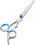 Dog Grooming Scissors - Heavy Duty Titanium Stainless Steel Pet Hair Scissors with Safety Round Tips