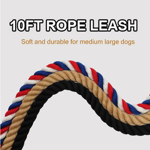 BTINESFUL Heavy Duty Rope Dog Leash - 10 ft, Soft Handle Traction for Large Medium Dogs Hiking, Camping, Walking (1/2"