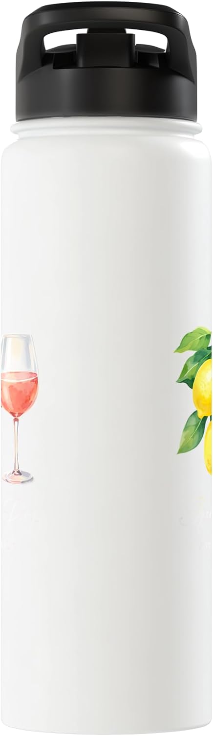 Italian Summer Vacation And Coastal Travel Summer Amalfi Coast Italian Rose Wine Lemon Graphic Stainless Steel