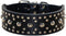 2" Width Spiked Studded Leather Dog Collar, Heavy Duty Adjustable for Medium Large Dogs (L, Black)
