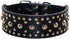 2" Width Spiked Studded Leather Dog Collar, Heavy Duty Adjustable for Medium Large Dogs (L, Black)