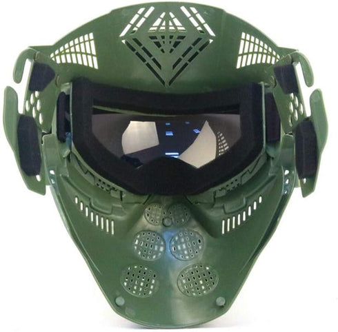 Tactical Mask for Airsoft, Full Face Tactical Gear, Impact Resistant with Goggles, Outdoor Activities