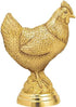10.5" Crown Awards American Glory Chicken Trophy, Gold Chicken Figure Trophies On Black Base Prime