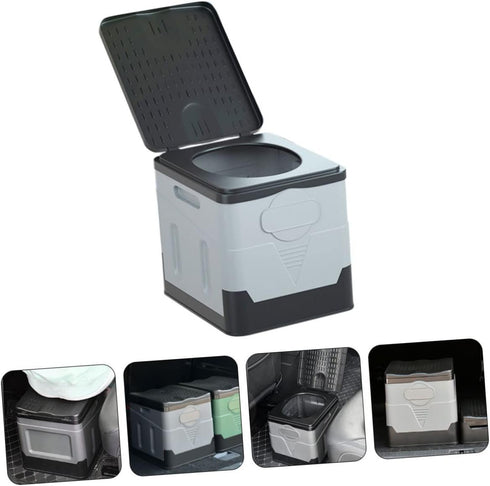 IMIKEYA Portable Folding Toilet for Adults Emergency Outdoor Travel Potty Storage Box for Camping Road Trips and Car