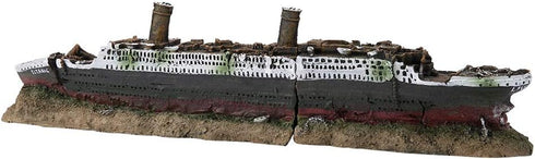 Titanic Shipwreck Model, Lost Wrecked Boat Aquarium Decoration Ornament for Fish Tank