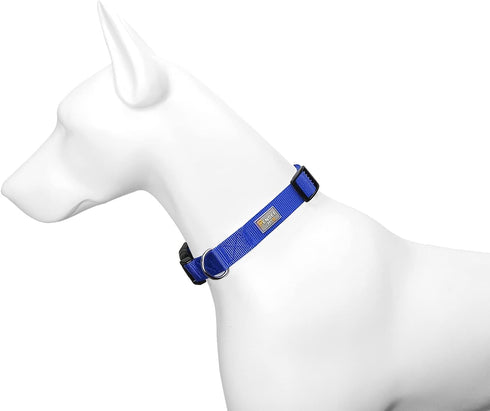 Blue Dog Collar Basic Adjustable, Breathable Quick Release Nylon Pet Collar for Puppy Small Medium Large Dogs