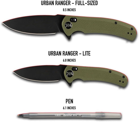 704 Gear V2 3.74" 14C28N Urban Ranger | EDC Folding Pocket Knife with Ambidextrous Thumbstud and Crossbar Lock | Blade