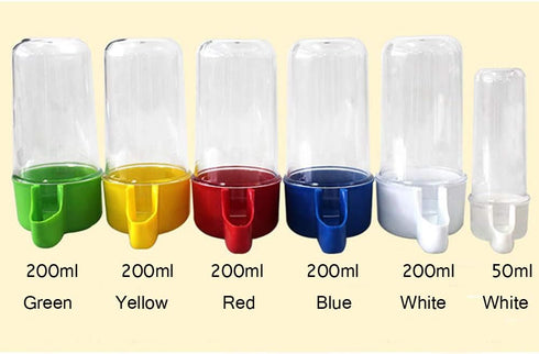 SEIS 3 Pack Bird Water Dispenser with Spoon, Small Animal Foods Bowl, Parrot Drinking Fountain, 200ML Automatic Feeder