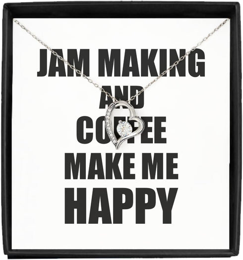 EzGift Jam Making And Coffee Make Me Happy Necklace Pendant Funny Gift For