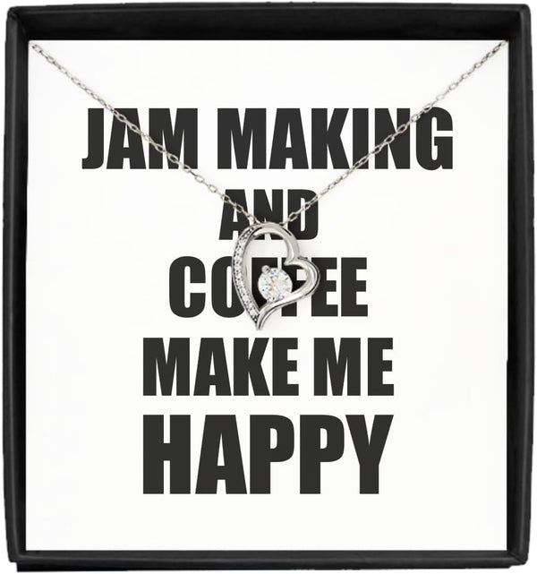 EzGift Jam Making And Coffee Make Me Happy Necklace Pendant Funny Gift For