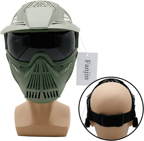 Paintball Mask, Tactical Full Face Gear with Goggles for Outdoor Activities