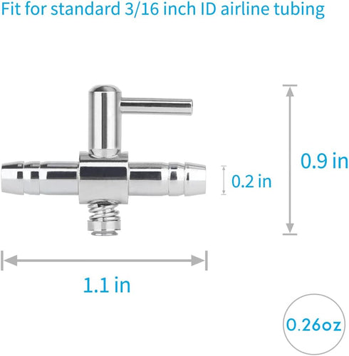 Pawfly 6 PCS 1-Way Aquarium Air Flow Control Lever Straight Valve Distributor for Fish Tank