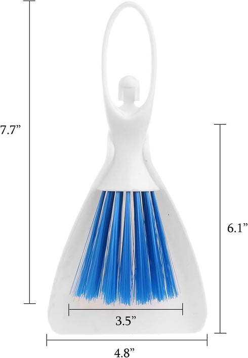 SEIS 3 Pack Hamster Dustpan and Broom Set, Mini Guinea Pig Sweeper for Small Animals (Blue)