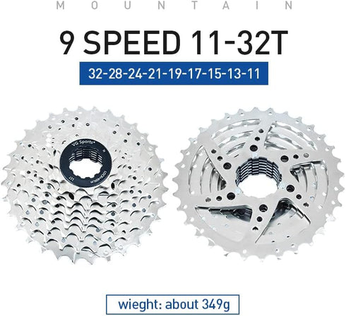 VG SPORTS 9 Speed Bicycle Cassette 11-25T/11-32T/11-36T/11-40T, Compatible with Mountain Bike/Road Bike Shimano Sram