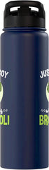 Just A Boy Who Loves Broccoli 16 oz Broccoli Lover's Stainless Steel Insulated Water Bottle - - Green