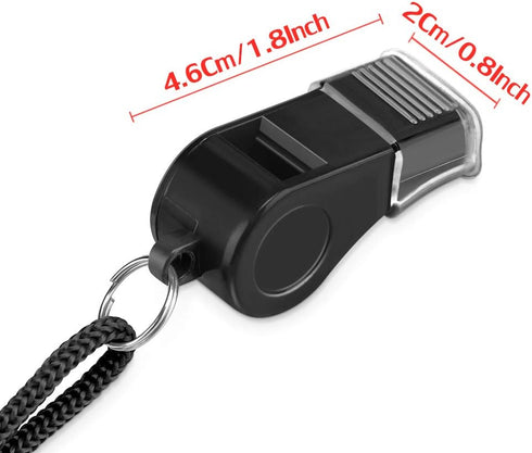 Whistle, 2 Packs Plastic Sports Whistles with Lanyard, Loud Crisp Sound for Coaches and Referees