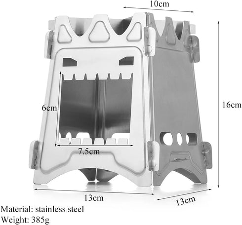 Lightweight Portable Wood Burning Camping Stove Camping Backpacking Stove Folding Wood Stove for Outdoor Hiking Camping Picnic Stove