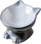 Nihow Elevated Cat/Dog Bowls: 5 Inch Ceramic Raised Food & Water Bowl Set, Elegant Gray for Protecting Pet's Spine (4.5