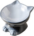 Nihow Elevated Cat/Dog Bowls: 5 Inch Ceramic Raised Food & Water Bowl Set, Elegant Gray for Protecting Pet's Spine (4.5