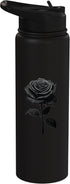 Darkened Rose Black Rose Stainless Steel Insulated Water Bottle