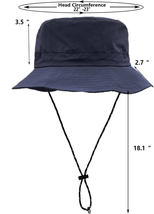 woogwin Waterproof Bucket Rain Hat, Quick Dry Packable Boonie Sun Hat with Chin Strap
