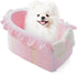 Jaoul Dog Car Seat for Small Dogs, Fully Detachable with Adjustable Straps, Comfortable Portable Booster Seat (Pink)