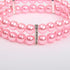 2 Rows Pearls Pet Dog Necklace Collar - Bling Accessories for Puppy Jewelry, Handmade Adjustable (Pink, Extra Small)