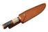 SZCO Supplies 203456 Outdoor Hunting Knife with Bone and Wood Handle, 11.5" Length and Leather Sheath