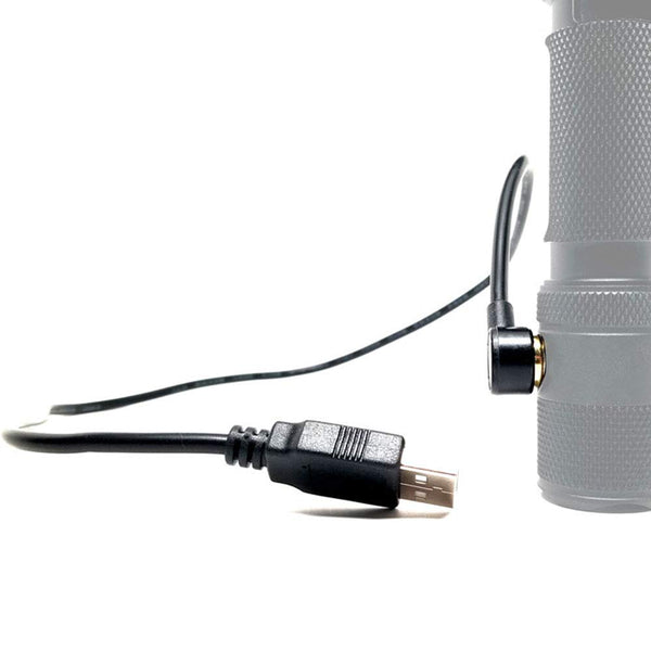 USB Magnetic Charger Cable for PowerTac M5, M5 GEN2, M6 LED Tactical Flashlight - Replacement Accessory
