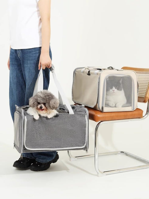 XhuangTech Pet Carrier, Airline Approved Travel Bag, Collapsible Soft-Sided Dog Kennel for Small Medium Pets