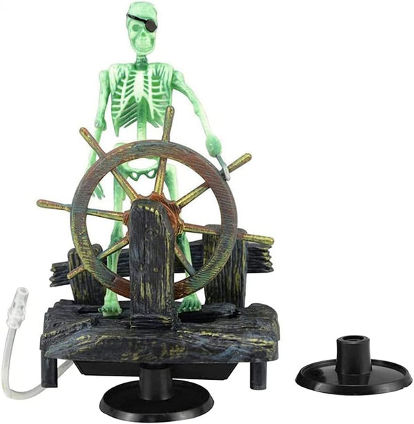Mesee Aquarium Pirate Captain Decoration, Skeleton Seaman Landscape Fish Tank Decor