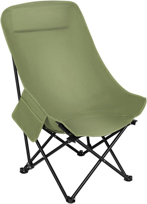 Portable Camping Chair, High Back, Lightweight Collapsible, Moon Chair Design, 264 lbs