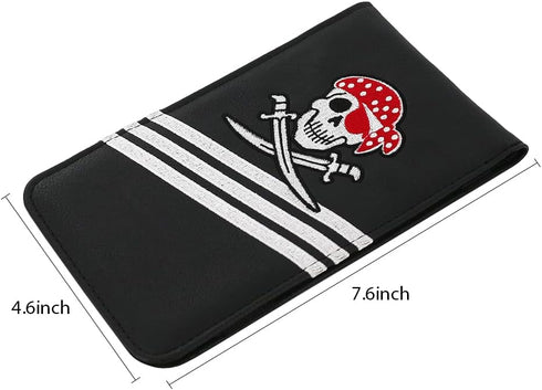 Golf Leather Scorecard Holder Cover with American Flag Golf Ball Marker, Free Pencil, 4.33 × 7.48 inches