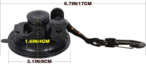 REDCAMP Heavy Duty Suction Cup Anchor with Securing Hook Tie Down, Removable Camping Tarp Accessory