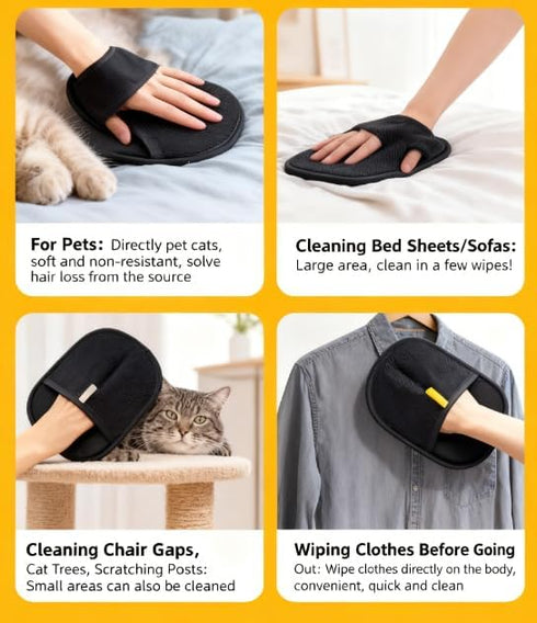 Generic Pet Hair Removal Glove for Cats Dogs - Electrostatic, Gentle | Works on Couch, Carpet, Car Seats & Laundry