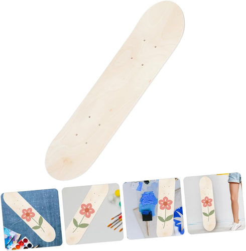 Hand-Painted Beginner Kid Skateboard, Unfinished 7 Ply Deck for DIY
