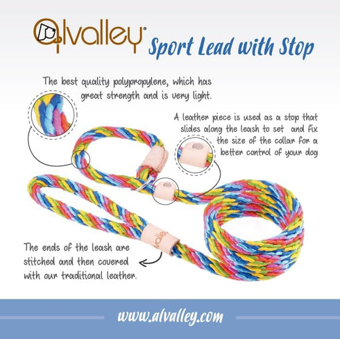 Alvalley 4ft Rope Dog Leash with Stopper, Soft Braided No-Pull Gentle Leash for All Dog Sizes (Brown)