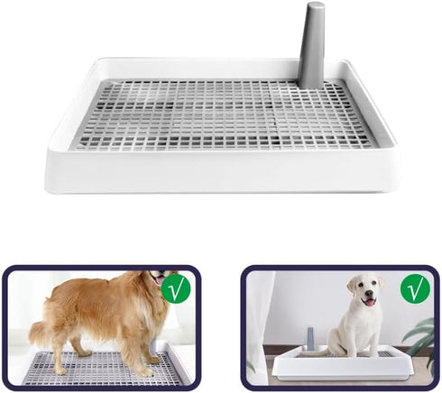 14.96X11.81X2.55 Inches TOYANDONA Dog Potty Toilet Training Tray Splashproof Plastic Dog Urine Potty Tray with Raised