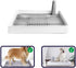 14.96X11.81X2.55 Inches TOYANDONA Dog Potty Toilet Training Tray Splashproof Plastic Dog Urine Potty Tray with Raised