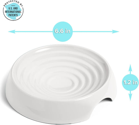 CatGuru Whisker Friendly Cat Bowls, Non Slip Pet Feeding Bowls for Indoor Cats, Shallow Kitten Dish (Marshmallow)